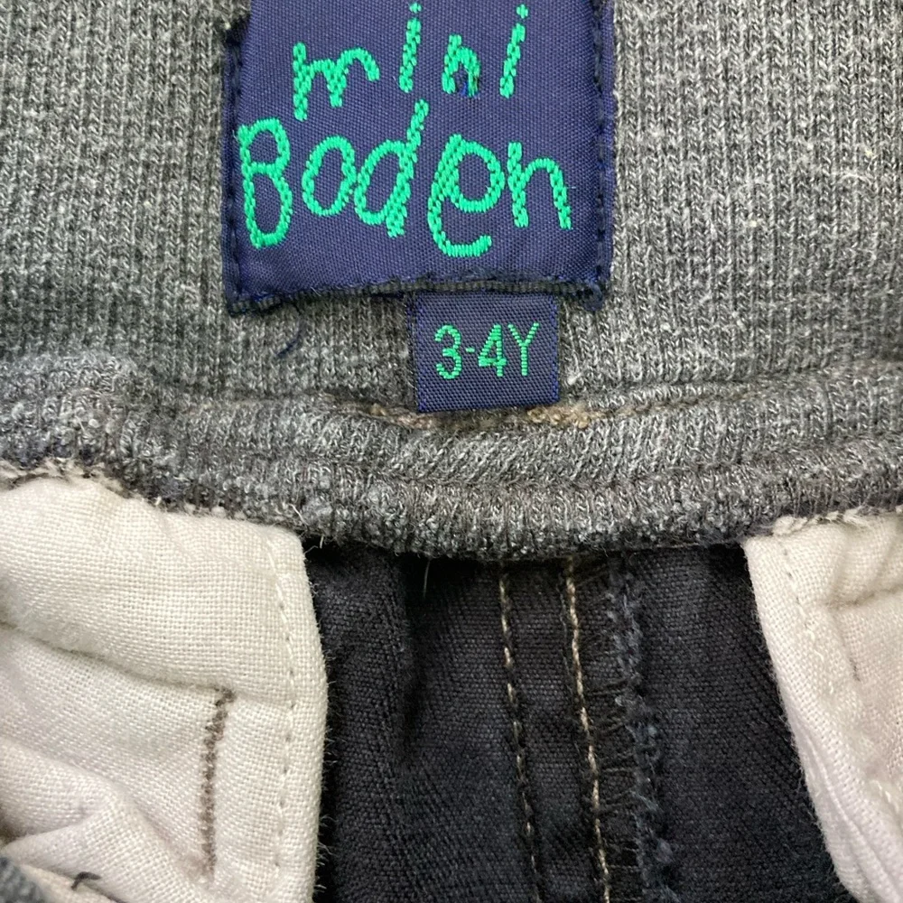 Boden Kids Pull On Black Cargo Denim Pants 3T 4T
